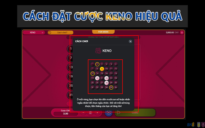 Cách đặt cược Keno hiệu quả