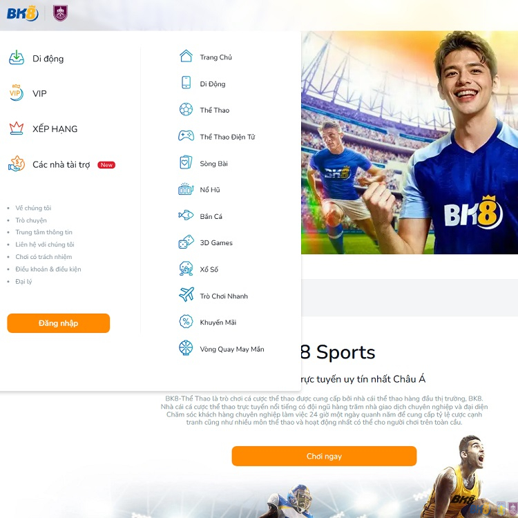Sản phẩm cá cược nổi bật tại nhà cái BK8